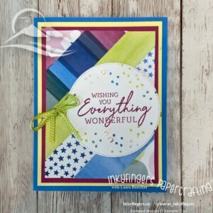 Inkyfingers Tutorial: DSP Diagonal Strips Card