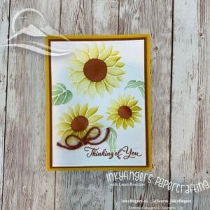 Inkyfingers Tutorial: Sunflower Card with the Abundant Beauty Masks