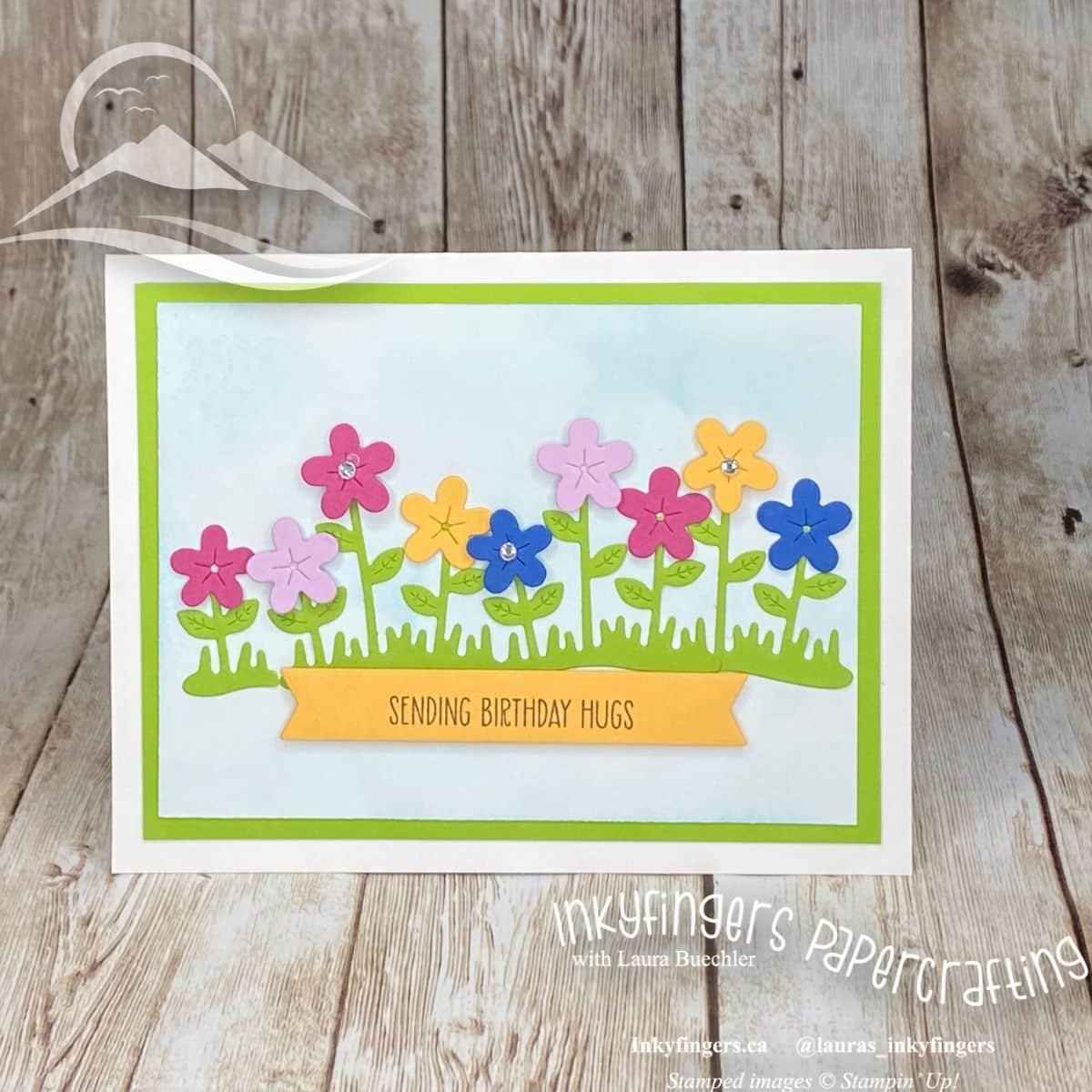 Inkyfingers Tutorial: Adorable Birthday Card with Hearts & Hugs bundle